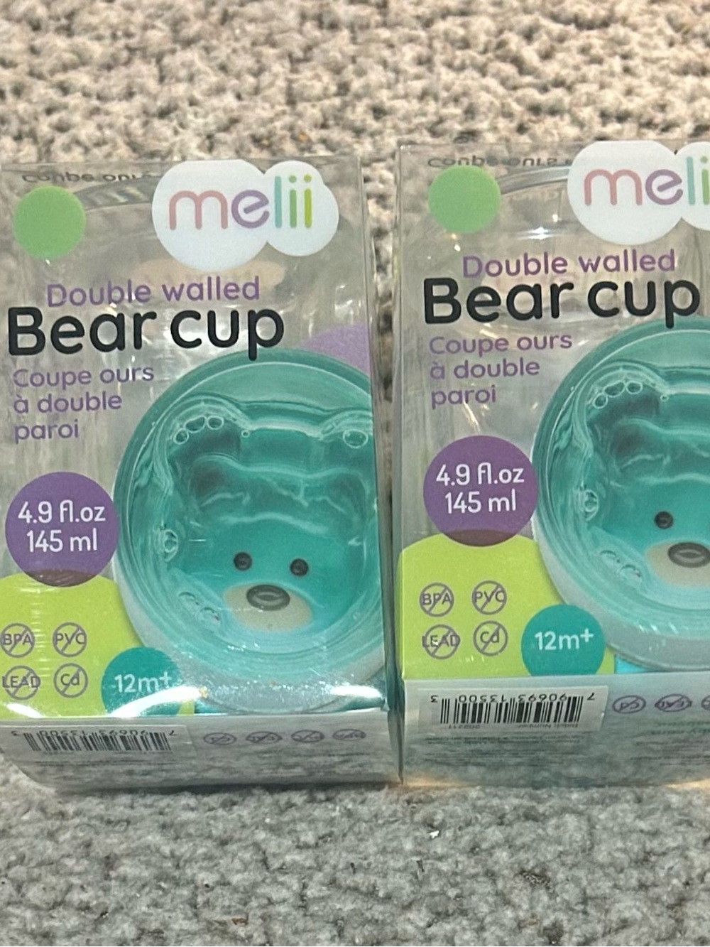 Melii Double Walled Bear Cup in Teal (145 ml)